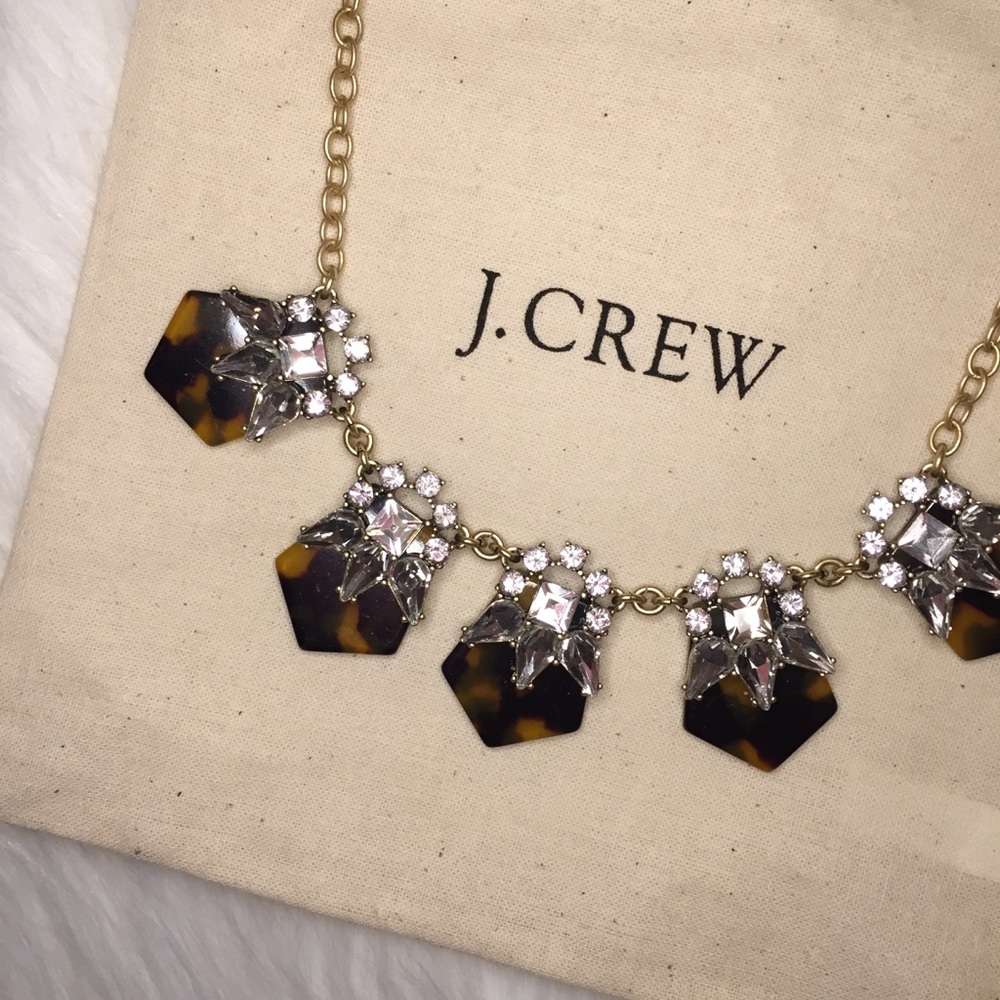 ✨HP✨ J. Crew tortoiseshell & crystal necklace - Picture 6 of 8